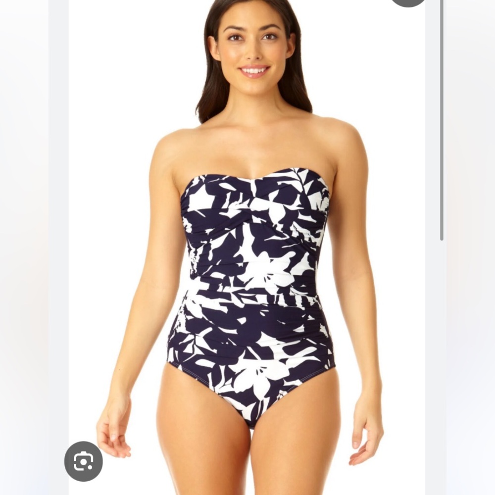 Anne cole women’s twist front shirred one piece swimsuit